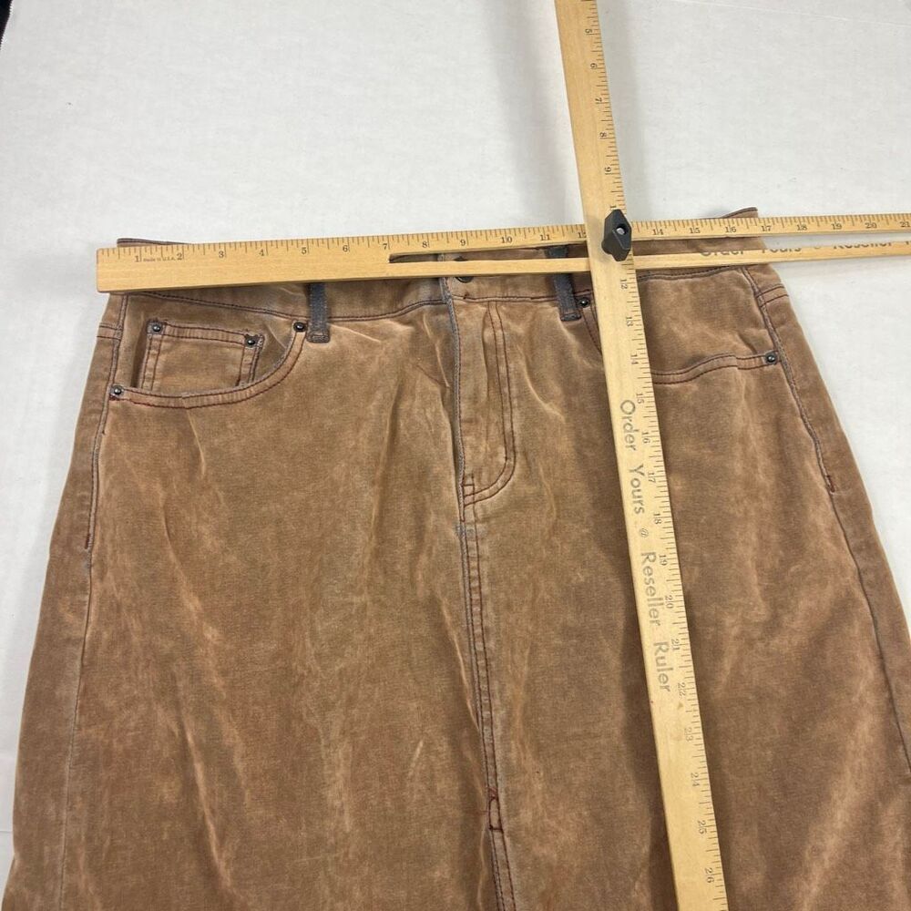 BDG Urban Outfitters Faux Suede Maxi Skirt 70s Brown Boho Casual Retroc Chic L - Picture 6 of 12